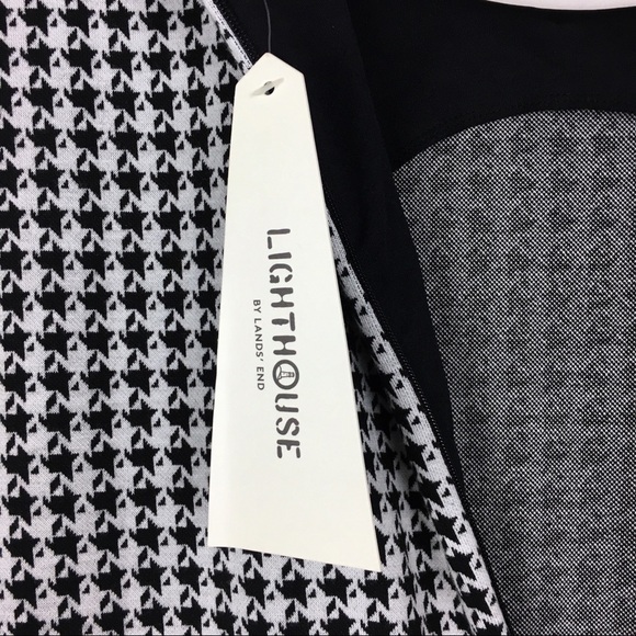 LANDS’ END LIGHTHOUSE Dress Houndstooth Sleeveless Fitted Petite Plus 14P NWT - Picture 8 of 13